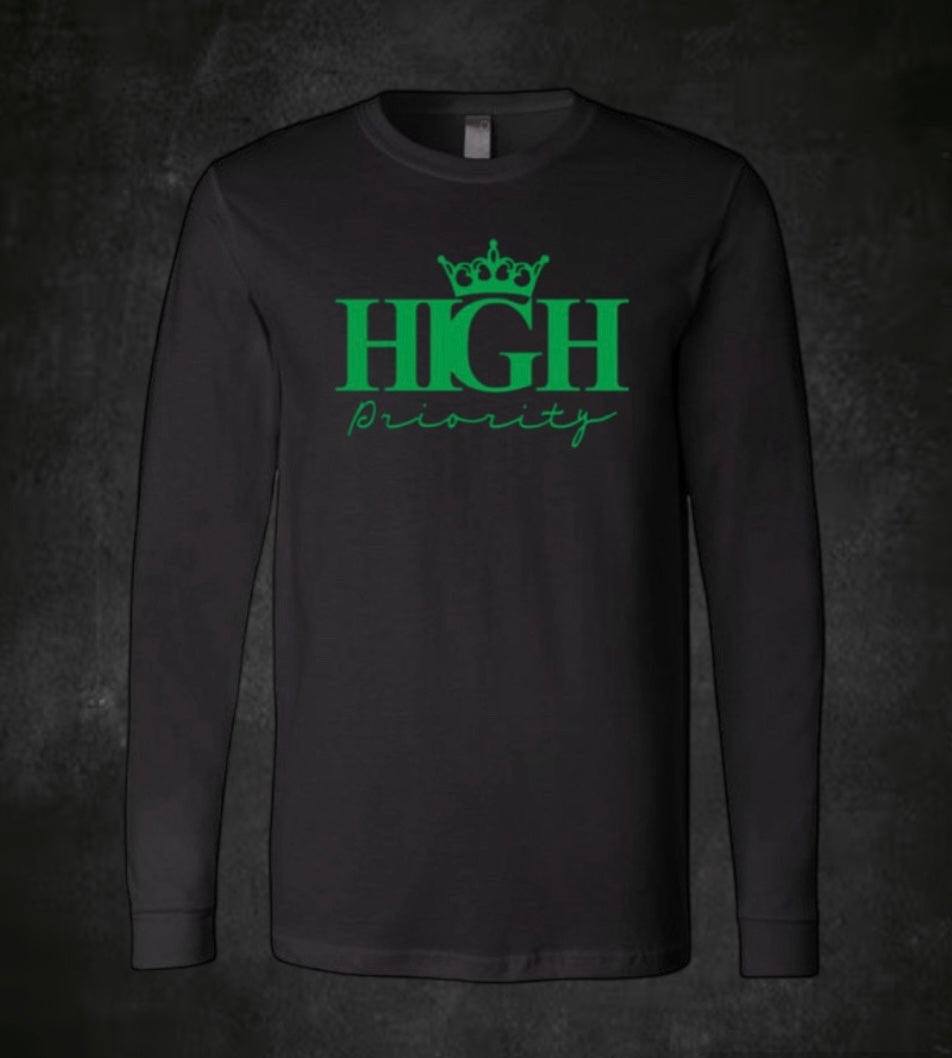 Black Long Sleeve Green
