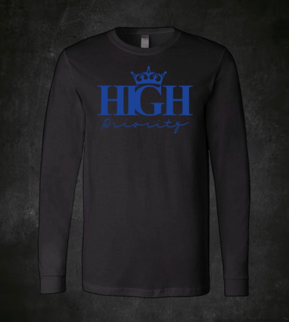 Black Long Sleeve Royal Blue