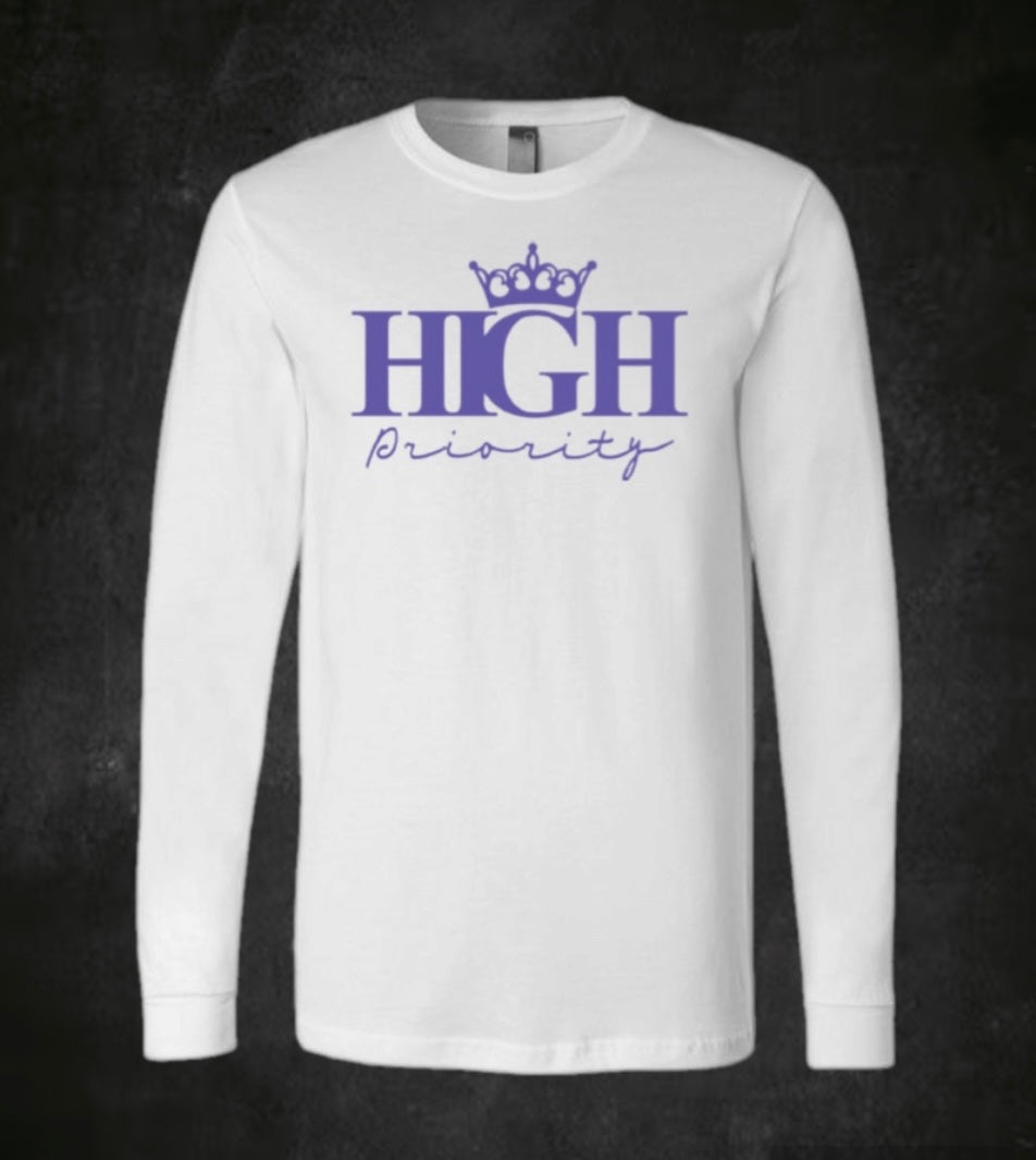 White Long Sleeve Purple