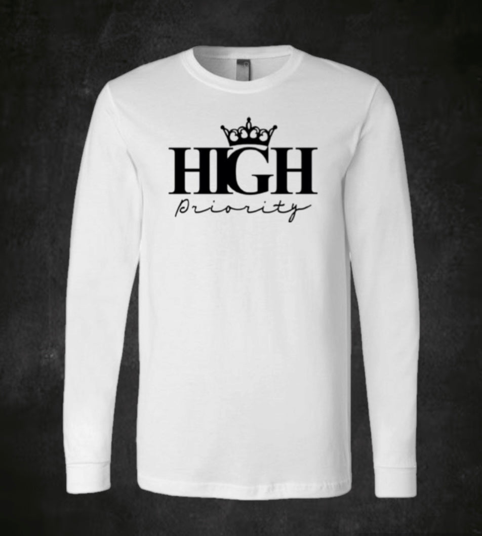 White Long Sleeve Black