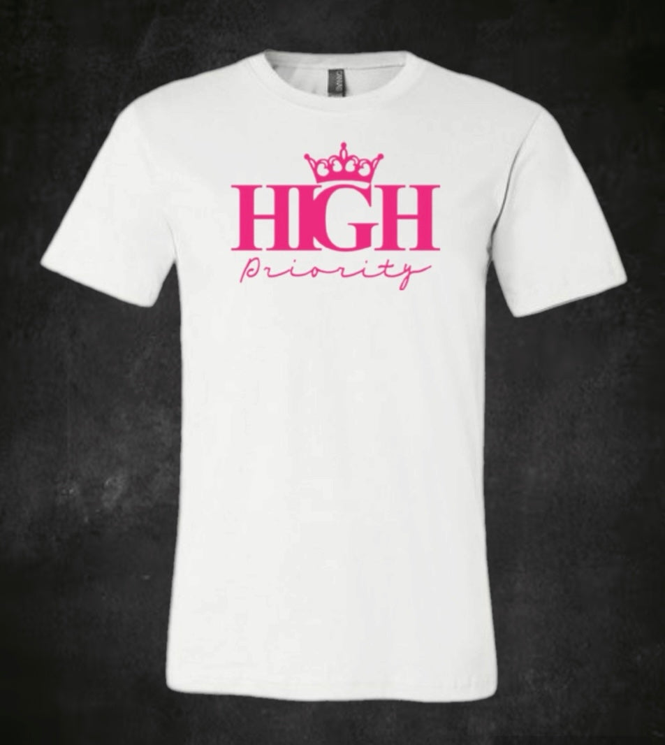 White Tee Pink