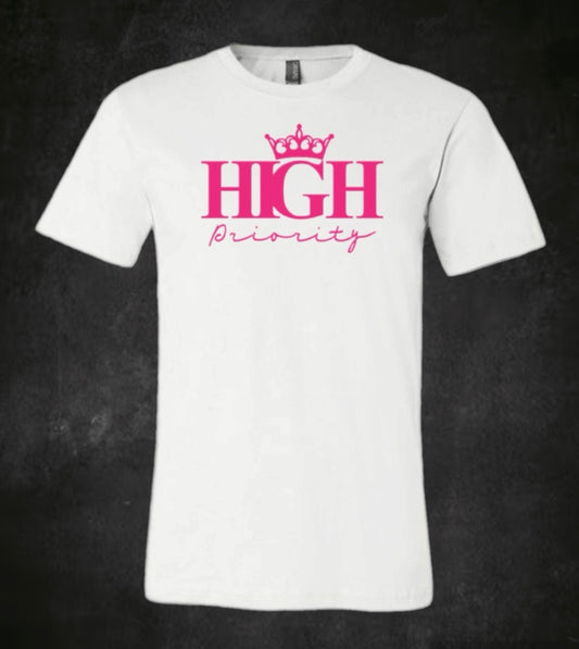 White Tee Pink