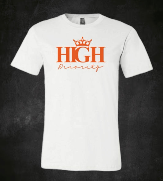 White Tee Orange